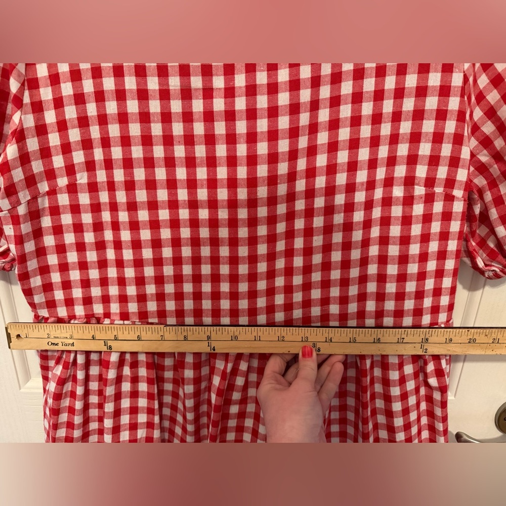 Game Day! Red and White Gingham Dress with Pockets! - Picture 8 of 10